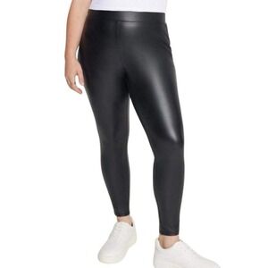 Eloquii Black Faux Leather Leggings N0469